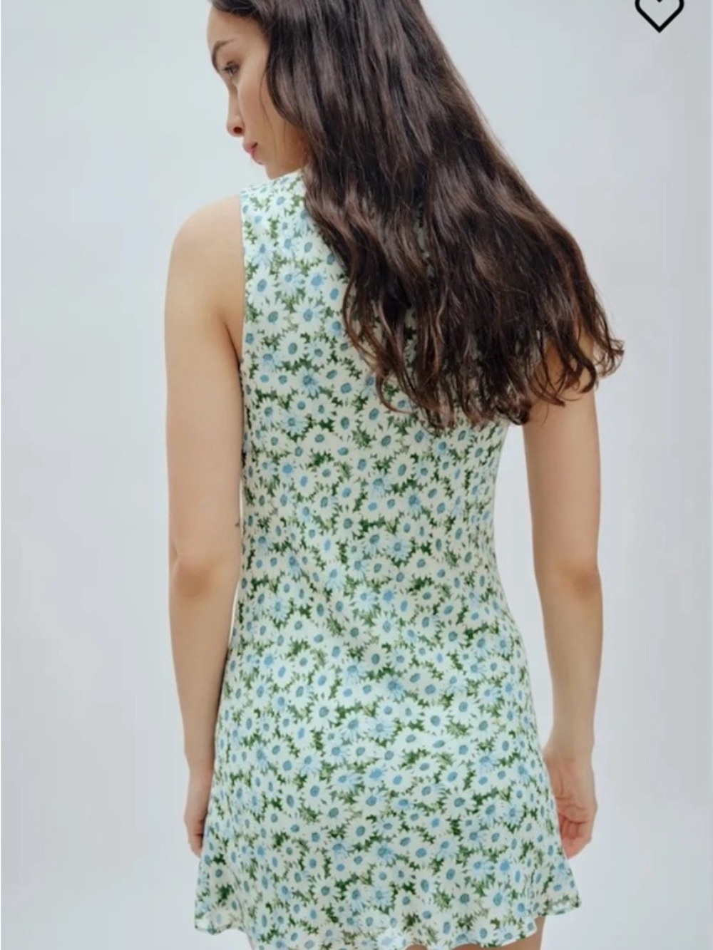 Reformation Sleeveless Floral Mini Dress in Green and Blue